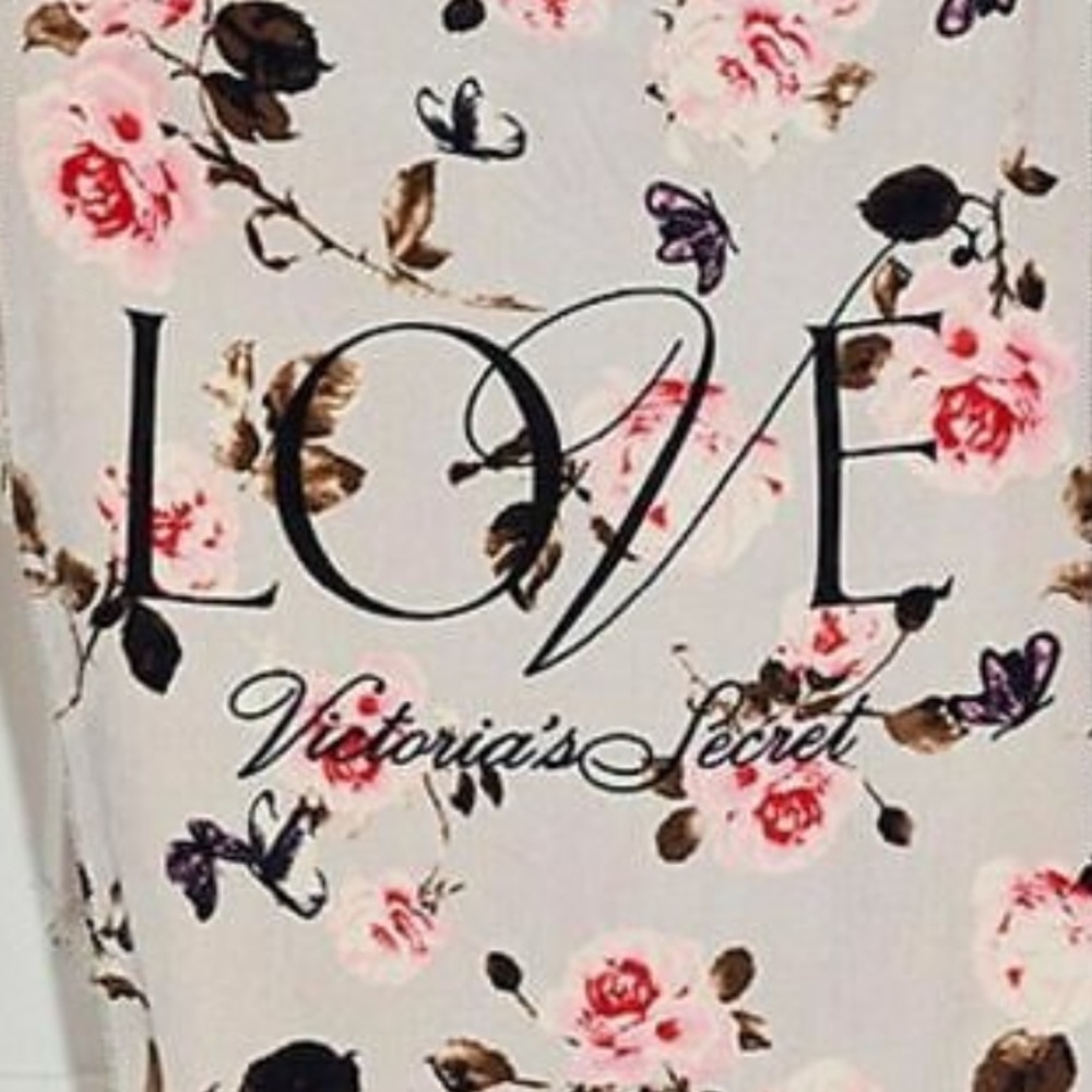 Victoria Secret Floral Sherpa Blanket Throw